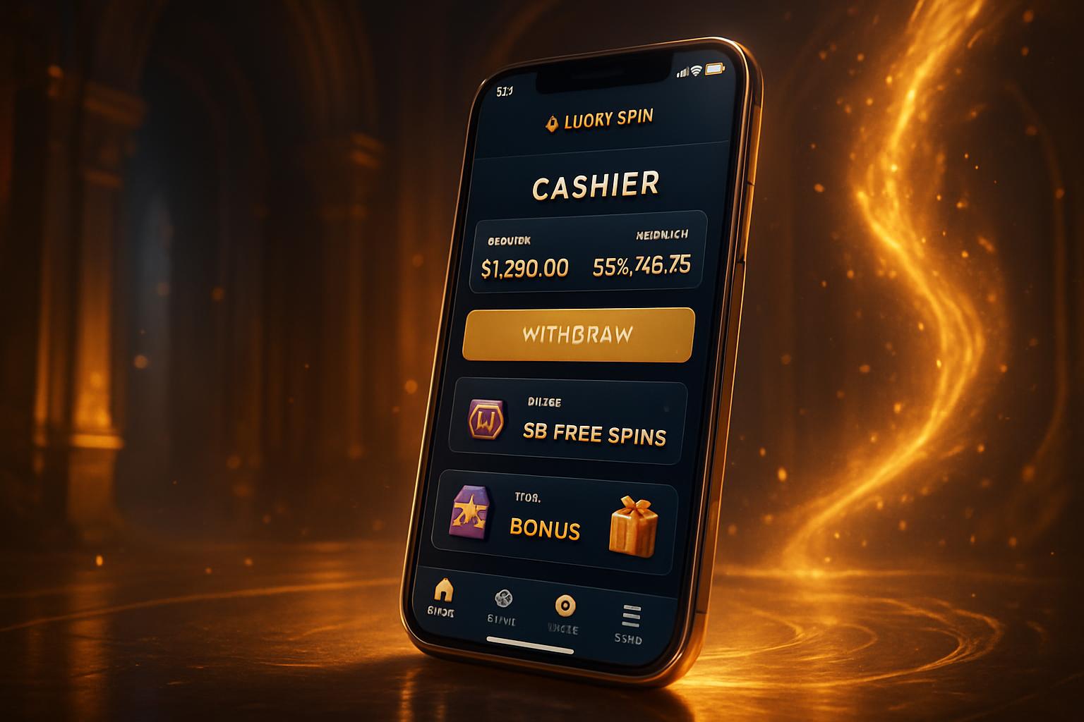 Mobile cashier and withdrawal screen